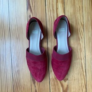 Eileen Fisher Women's Burgundy Suede Flats